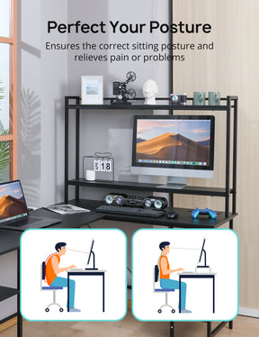 Evajoy Home Office Desk, 94.5” Two Person L-Shaped Gaming Desk with AC Outlets and USB Ports