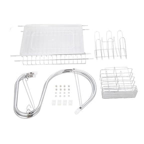 Large Dish Drying Rack with Drainboard, 2 Tier Stainless Steel Drying Racks for Kitchen Counter
