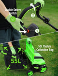 SWIPESMITH 16-Inch 15 Amp Electric Dethatcher Scarifier, Lawn Dethatcher with 5-Position Depth Adjustment SI-TH002
