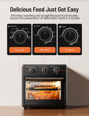 TaoTronics Air Fryer Toaster Oven - 17QT Convection Oven, 11-in-1 Steam Oven, Oven Oil-less Cooker with Rotisserie Shaft 2024