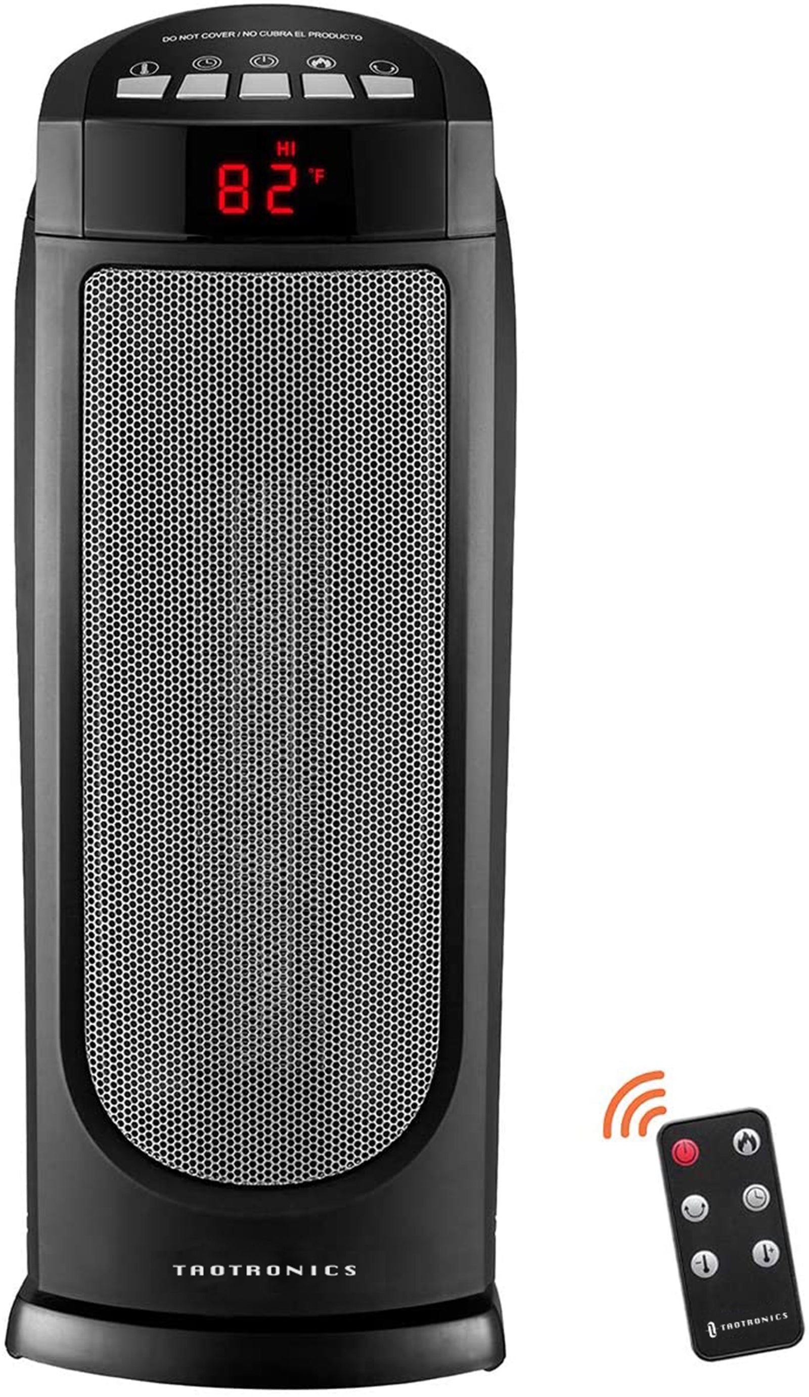 TaoTronics Space Heater, Ceramic Tower Heater with Eco Mode, Remote Control, 65° Oscillation, 12H Timer, Overheating & Tip-Over Protection, PTC Electric Heater for Bedroom/Living Room/ Office WM