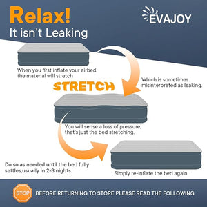 Evajoy Air Mattress with Built in Pump, 18'' Inflatable Mattress Double High with 3 Mins Quick Self-Inflation WM