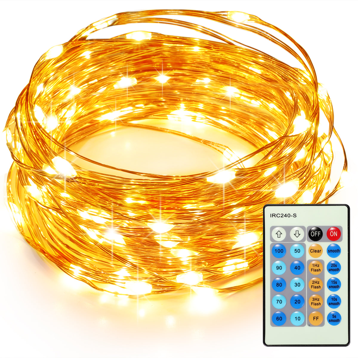 TaoTronics 33ft 100 LED String Lights TT-SL036 Dimmable with Remote
