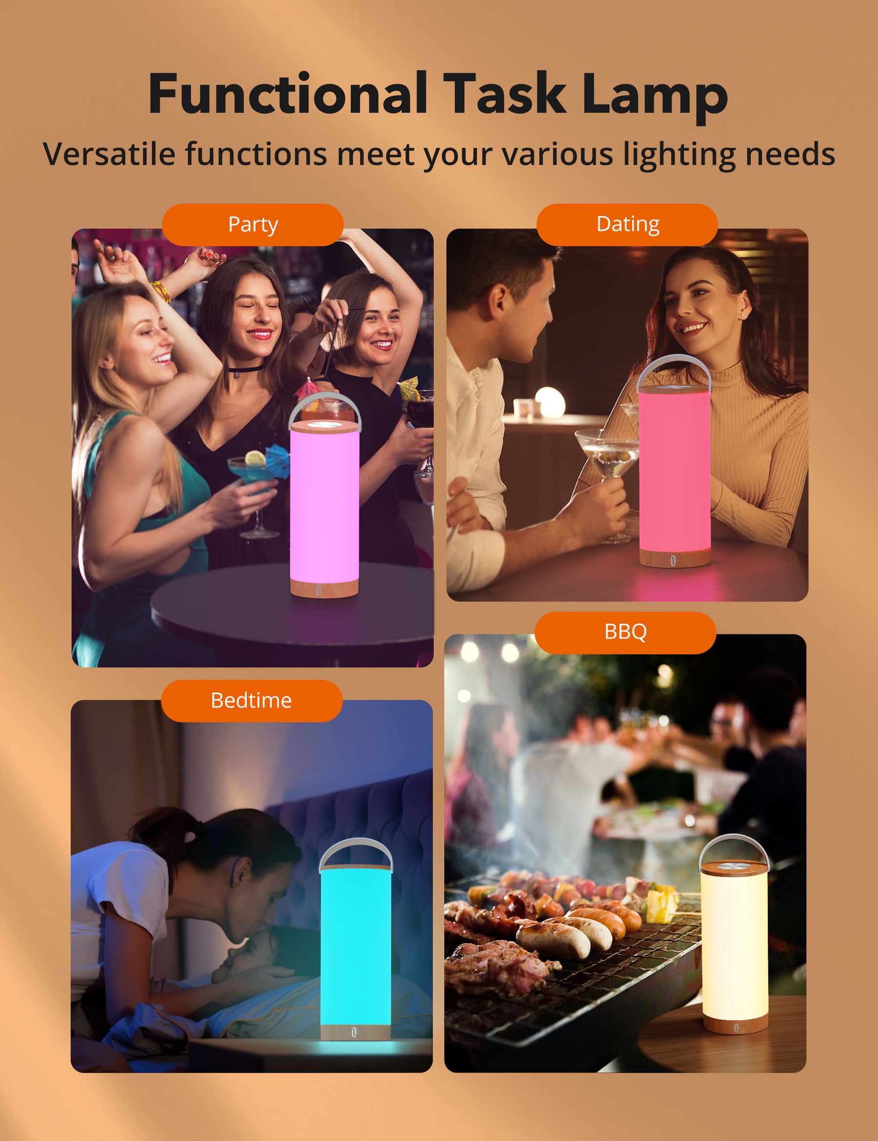 TaoTronics LED Table Lamp with Ultra-Portable Lamp with Smart Touch Sensor 4000mAh Battery Capacity