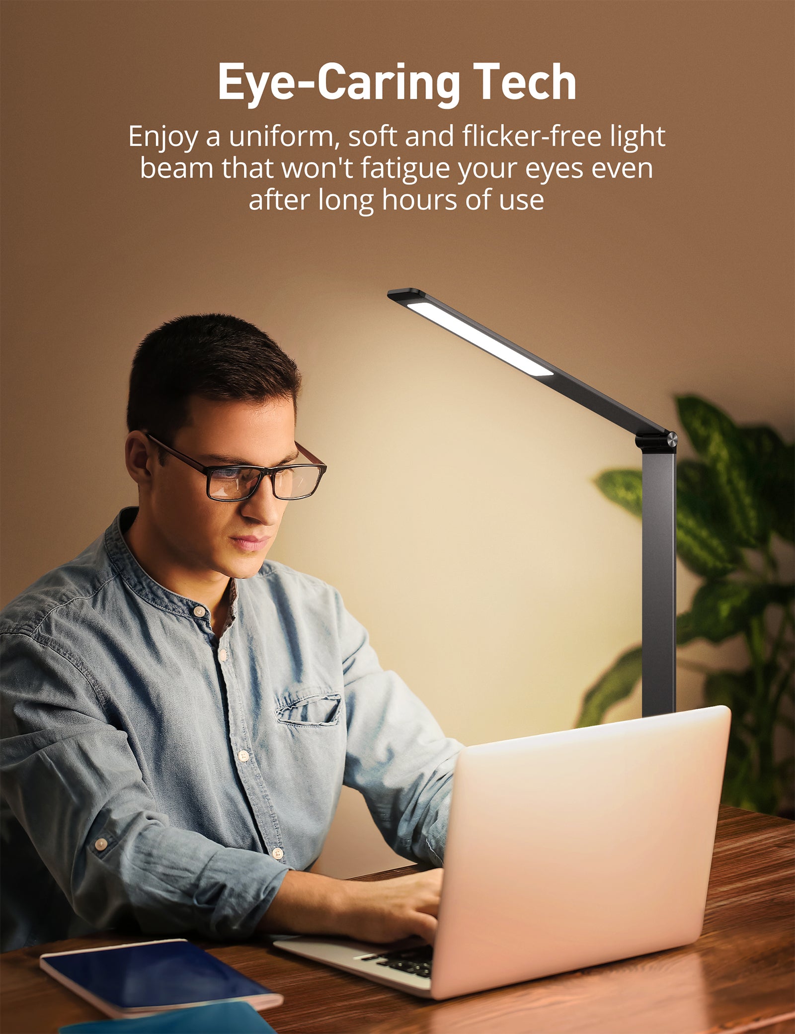 TaoTronics LED Table Lamp SP-DL007, Aluminum Alloy Dimmable Lamp With 3 Color Modes