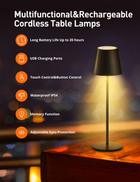Multifunctional&Rechargeable Cordless Table Lamps