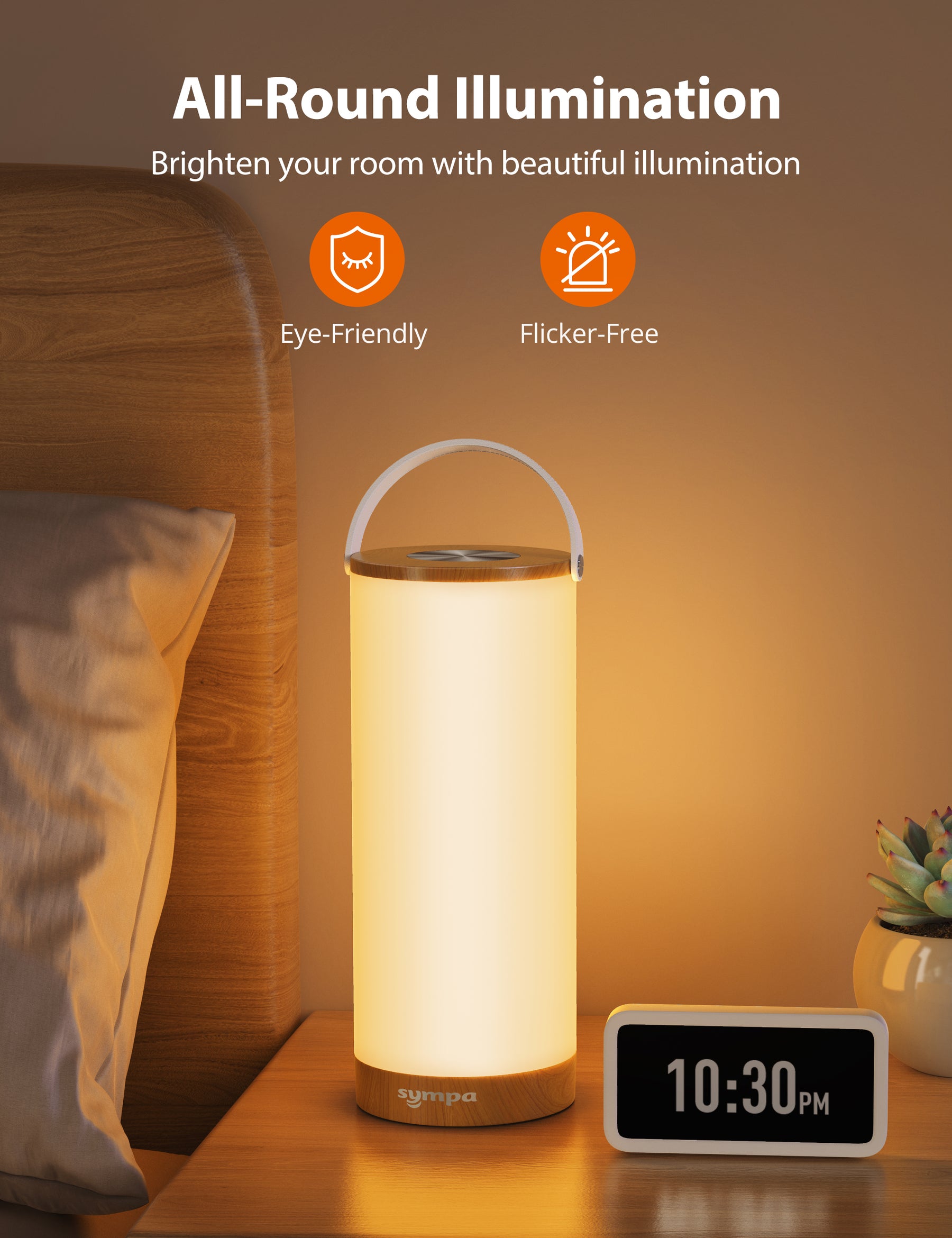 Mini Flowerpot Cordless Table Lamp - LED light Tactile Switch