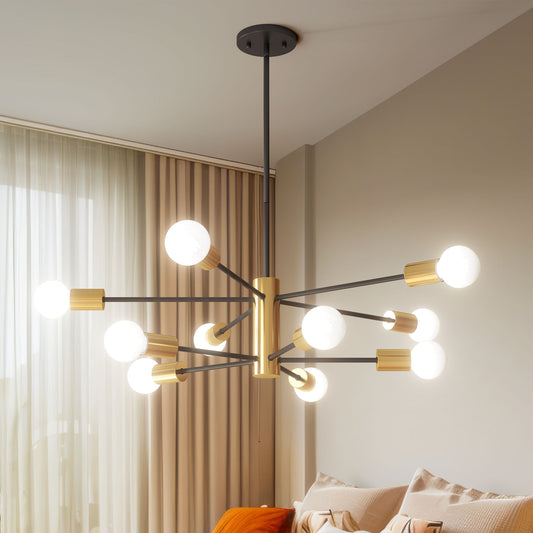 TaoTronics NB-CL010 10-Lights Modern Hanging Chandelier Lighting Plug-in Pendant Ceiling Light Fixtures