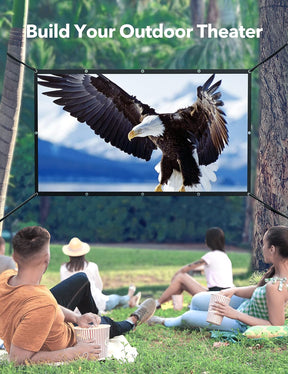 TaoTronics Projector Screen, 120 inch Portable Projector Screen Indoor Outdoor Projection Screen 16:9 4K HD Wrinkle-Free Foldable Movie Screen