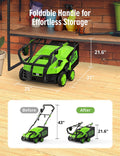 SWIPESMITH 16-Inch 15 Amp Electric Dethatcher Scarifier, Lawn Dethatcher with 5-Position Depth Adjustment SI-TH002