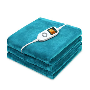 Heated Blanket Throw, Homech Full 72" x 84" Oversized Electric Flannel Blanket with 10 Heating Levels