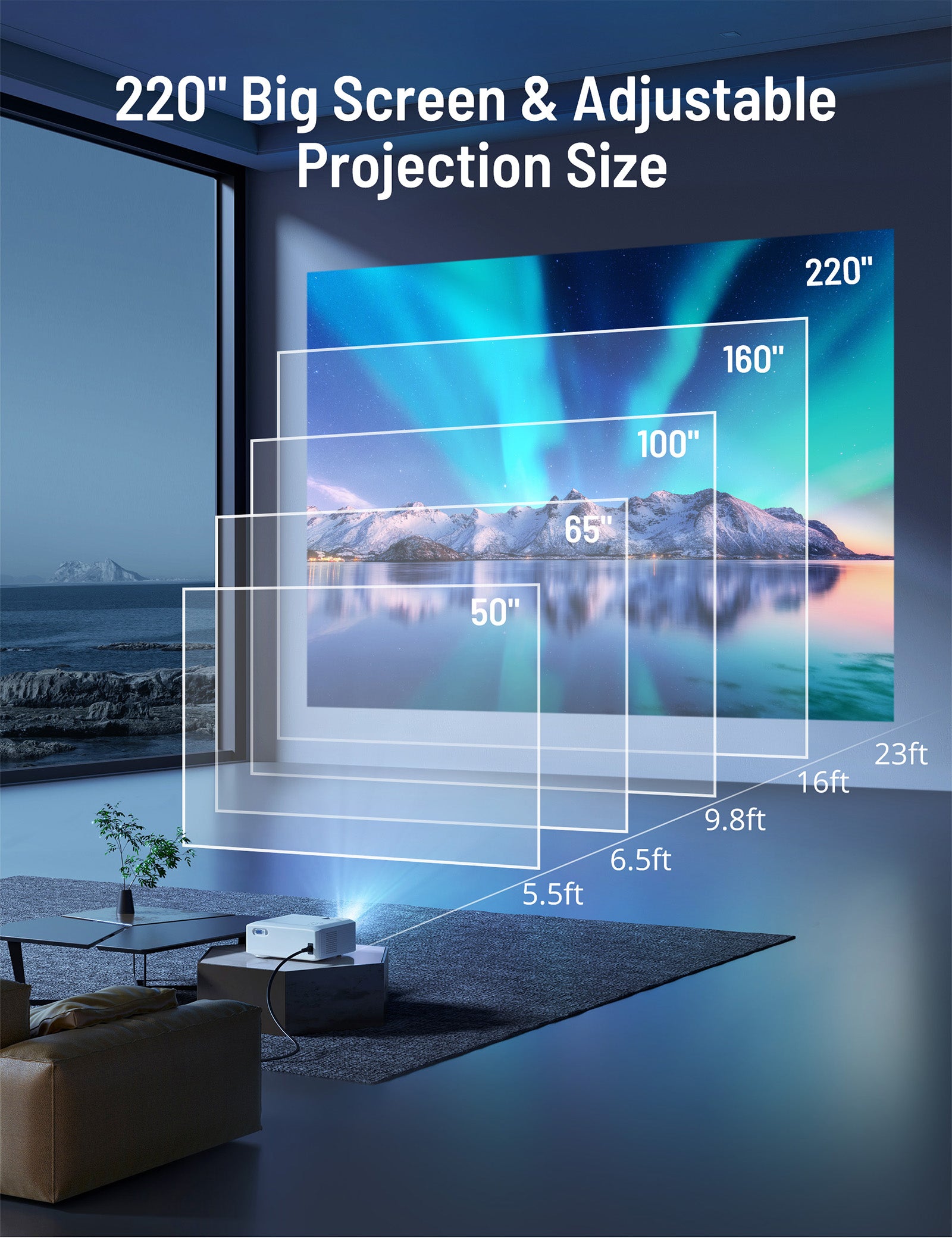 1080P WIFI Projector with Bluetooth Supported PE-SP001