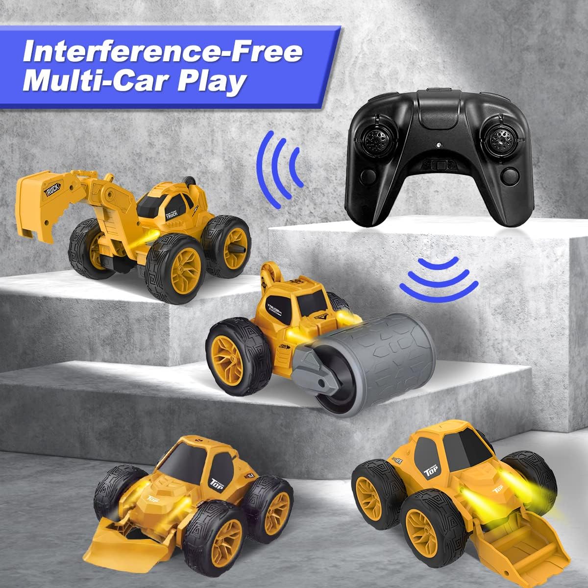 KATTUN Construction Vehicles Toy, 360° Flip and Rotation Remote Control Excavator Truck, 2.4Ghz RC Car