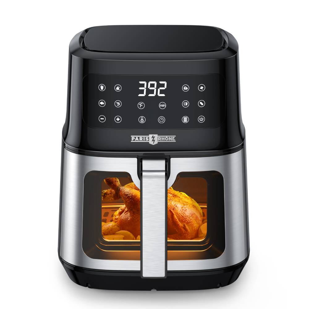Paris Rhône 5.3 Quart Air Fryer AF014 with Viewing Window, 8-In-1 Toaster Oven Cooker