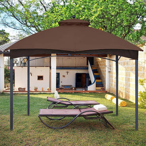 OLILAWN 10' x 12' Outdoor Gazebo Replacement Canopy Top, Double-Tier Gazebo Roof Cover