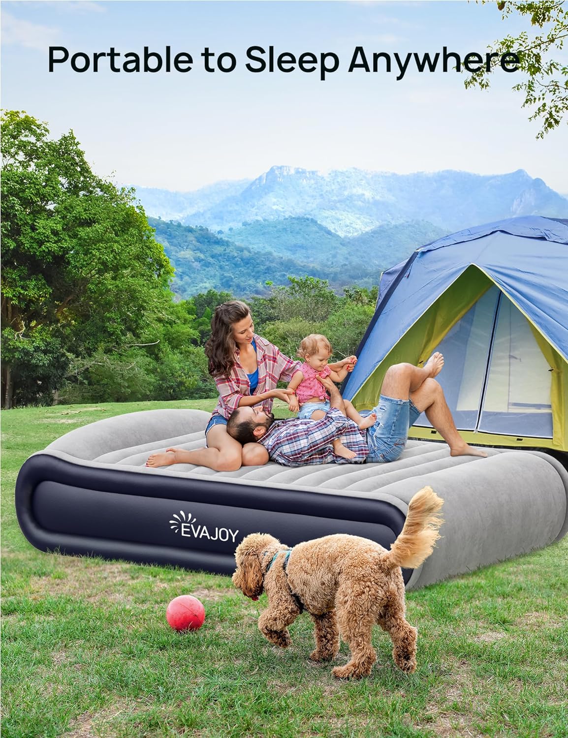 TaoTronics x Evajoy EJ-HF021 Inflatable Outdoor Family Large Swimming Pool, 119" x 72" x 20"