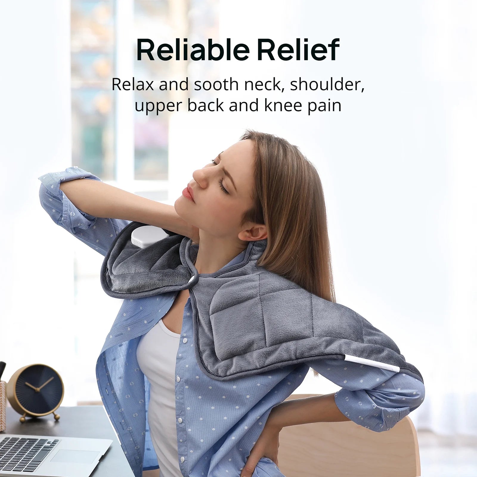 Sable Neck Weighted Heating Pad 22 x 19" Electric Heating Pad for Back WM