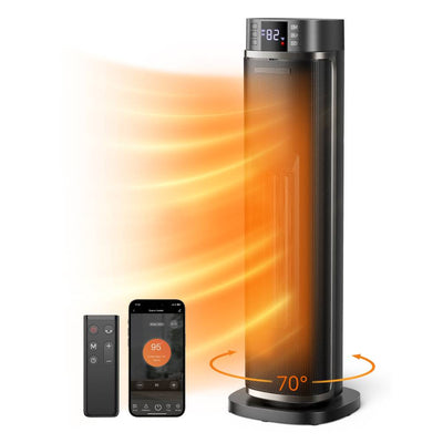 TaoTronics Space Heater HE002 70° Oscillation 1500W Portable Electric Heaters Remote for Office WM-
