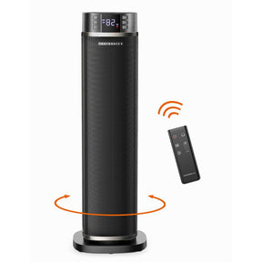 TaoTronics Space Heater, Ceramic Tower Heater with Eco Mode, Remote Control, 65° Oscillation, 12H Timer