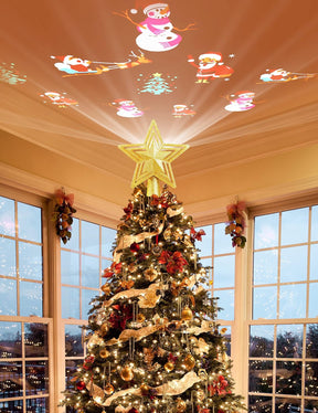 TaoTonics Christmas Tree Topper, Built-in LED Santa Claus Projector