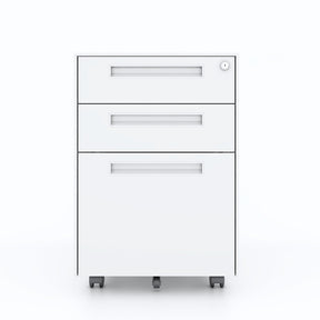 3 Drawer Metal Mobile Vertical Locking File Cabinet with Lock, Under Desk Rolling Filing Cabinets for for Home Office