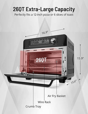Paris Rhône Digital Air Fryer Oven AF006, Combo 26QT For 12" Pizza