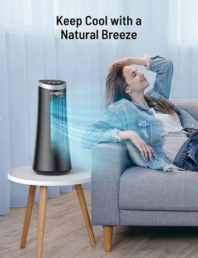 PARIS RHÔNE 75° Oscillating Fan, Quiet Cooling Table Fan with 2 Speeds, 12’’Portable Small Fan for Desktop Bedroom Home Office