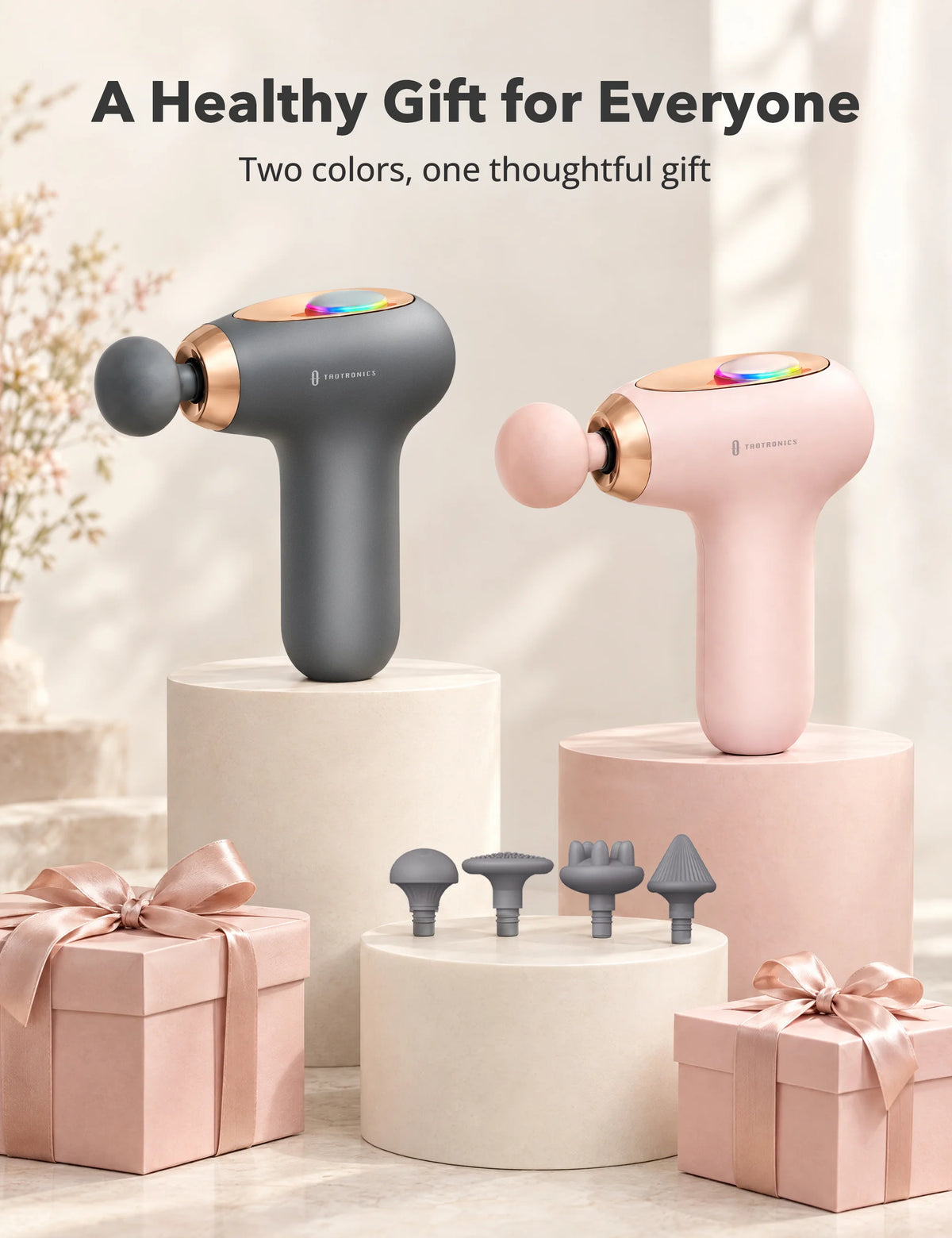 TaoTronics TT-PCA006 Portable Mini Massage Gun, Quiet Deep Tissue Massager for Everyday Muscle Relief