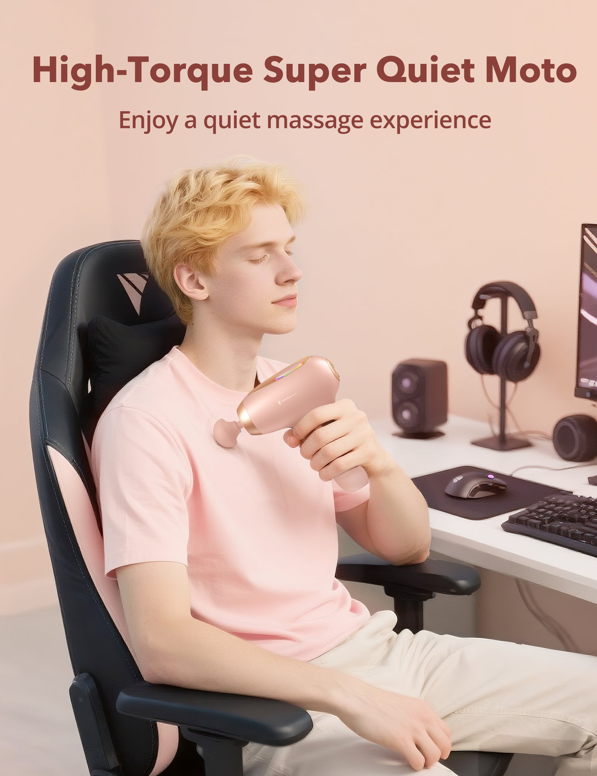 TaoTronics | Massage Gun TT-PCA006, Ergonomic Self-Care Mini Relax Massage Gun