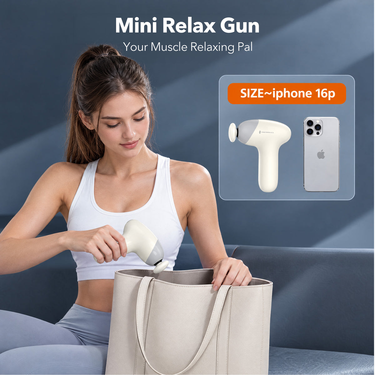 TaoTronics TT-PCA007 Mini Massage Gun, Portable Full Body Massager for Everyday Muscle Relief
