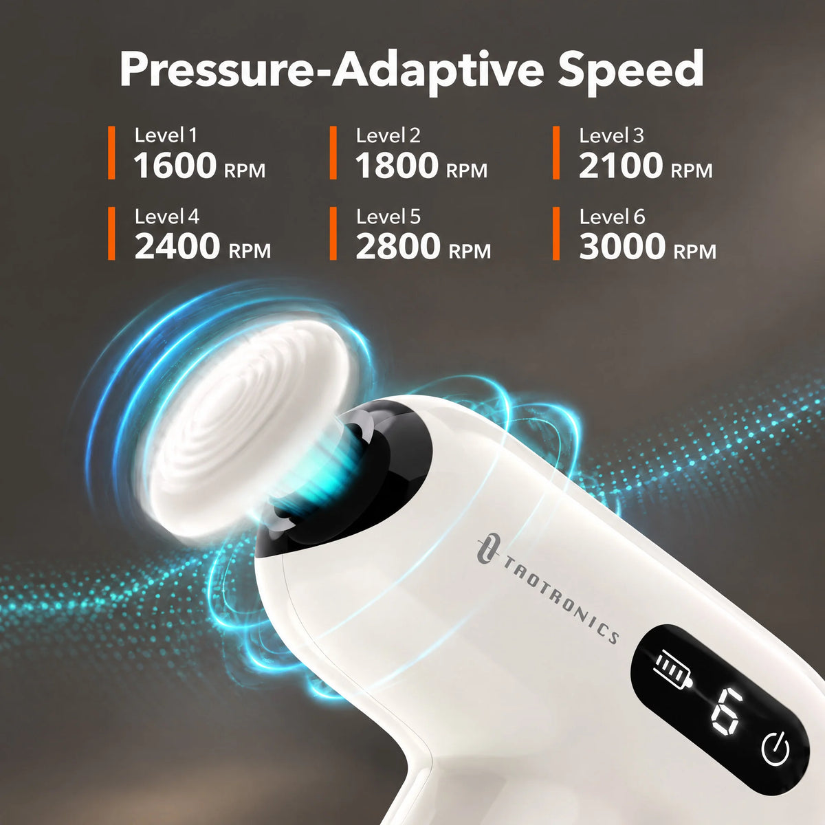 TaoTronics TT-PCA005 Mini Massage Gun, Portable Deep Tissue Massager with 6 Speeds & Quiet Motor