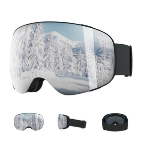 TaoTronics Ski Goggles, Professional OTG Snowboard Goggles, Anti-Fog Scratch ski glasses