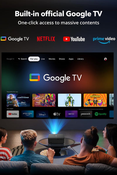 TaoTronics | Smart 4K Projector Google TV Wi-Fi 6 Auto Adjust TT-SP011