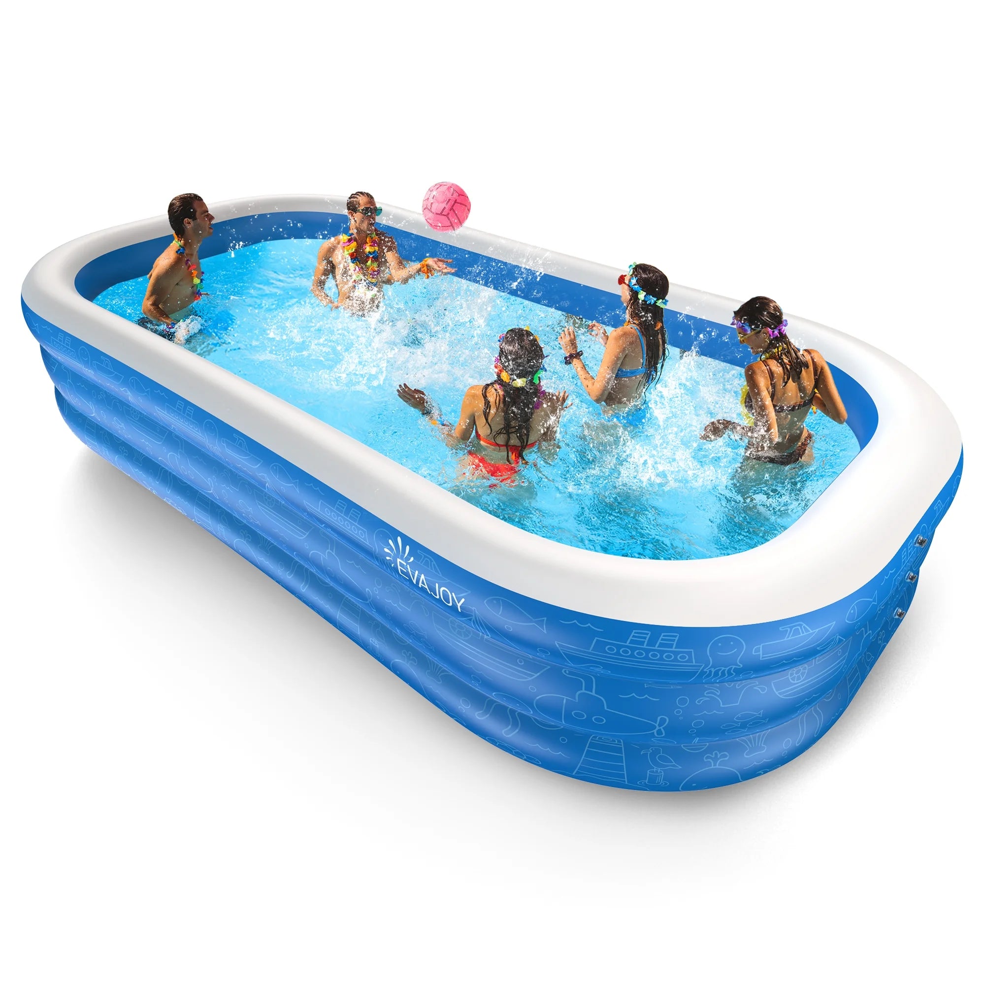 Evajoy Inflatable EJ-HF021 Outdoor Family Large Pool for Toddlers, Kids, Adults  WM-
