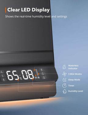 6L Cool Mist Humidifier with Humidistat LED Display-TaoTronics