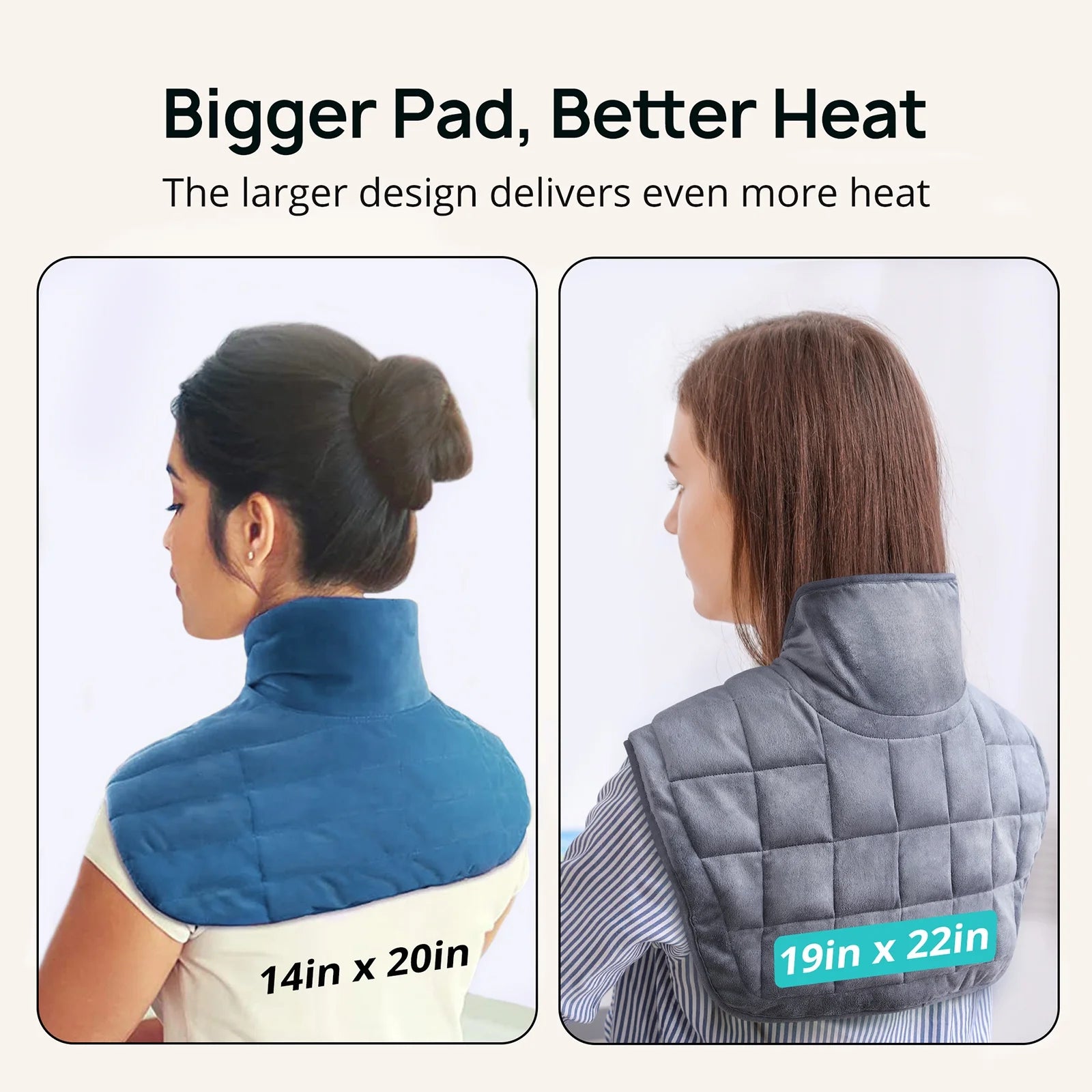 Sable Neck Weighted Heating Pad 22 x 19" Electric Heating Pad for Back WM