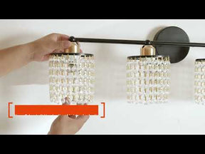 TaoTronics 4-Light Vanity Light, Bathroom Light Fixtures with Crystal Light Chain Bathroom Light Over Mirror