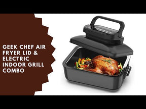 Geek Chef Smokeless Indoor Grill with Air Fry & Non-Stick Plate - 7-in-1, Portable, 6 servings