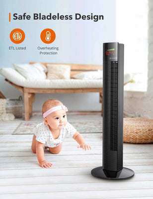 Oscillating Tower Fan 002 with Remote Quiet Cooling-TaoTronics