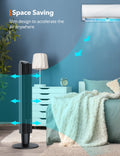 42” or 36” Height Adjustable, 90° Oscillating Tower Fan with 5 Fan Speeds-TaoTronics