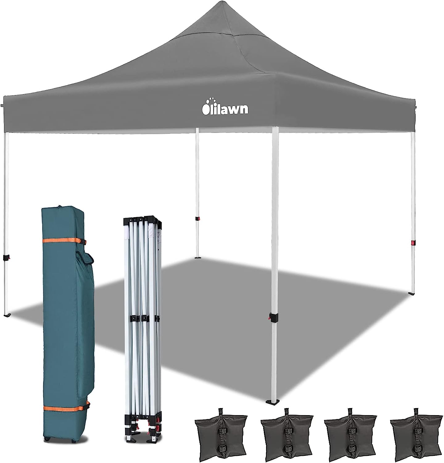 OLILAWN 10x10 Pop Up Canopy Tent Gray