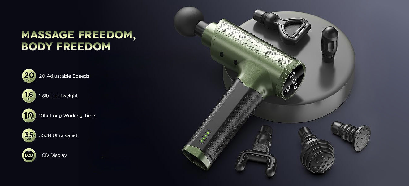 Massage Gun, Portable Deep Tissue Percussion Massager with 20