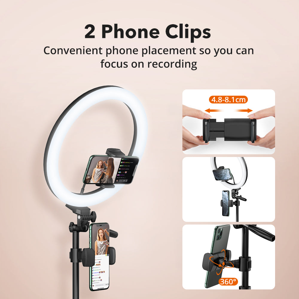 phone selfie stand with light