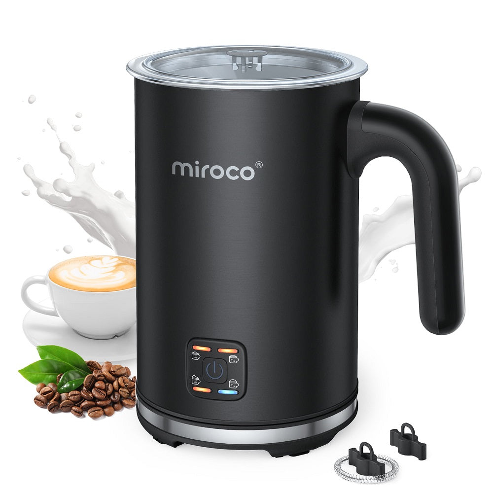 Miroco Milk Frother 011,with Hot & Cold Milk Functionality, Automatic Stainless Steel Milk Steamer