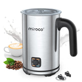 Miroco Milk Frother 011,with Hot & Cold Milk Functionality, Automatic Stainless Steel Milk Steamer