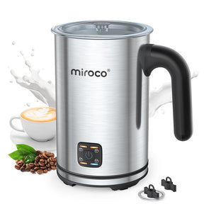 Miroco Milk Frother 011,Automatic Stainless Steel Milk Steamer with Hot & Cold Milk Functionality