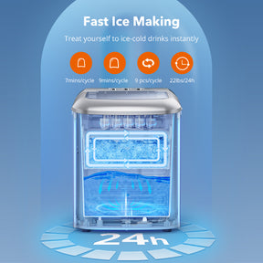 2.1L Electric Ice Maker with Scoop Basket ，Countertop Machine with LCD Display-TaoTronics US
