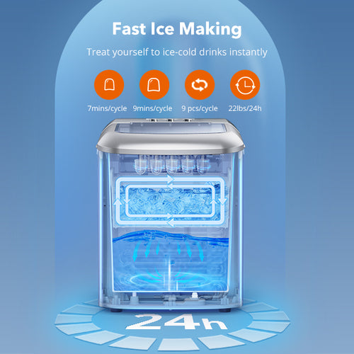 Countertop Machine with LCD Display, 2.1L Electric Ice Maker with Scoop