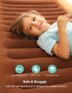 Sable Toddler Air Mattress, Cartoon Bear Integrated Air Bed Blow Up Kids Inflatable Bed