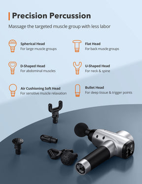 Muscle Massager Deep Tissue Massage Gun with 10 Speeds 6 Heads-TaoTronics